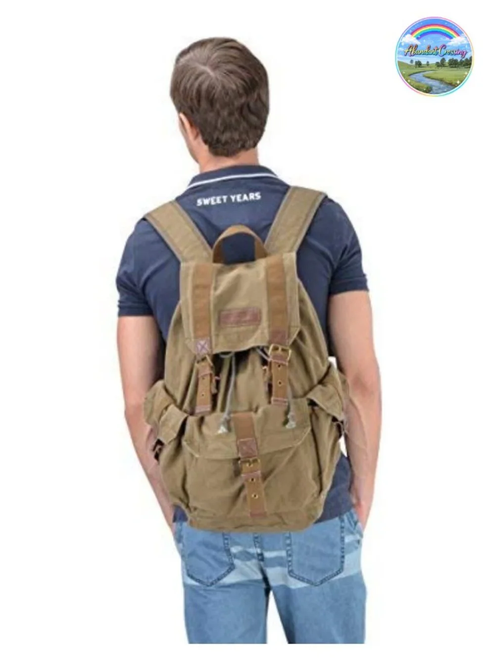 High Density Thick Canvas Backpack Rucksack Fits 17